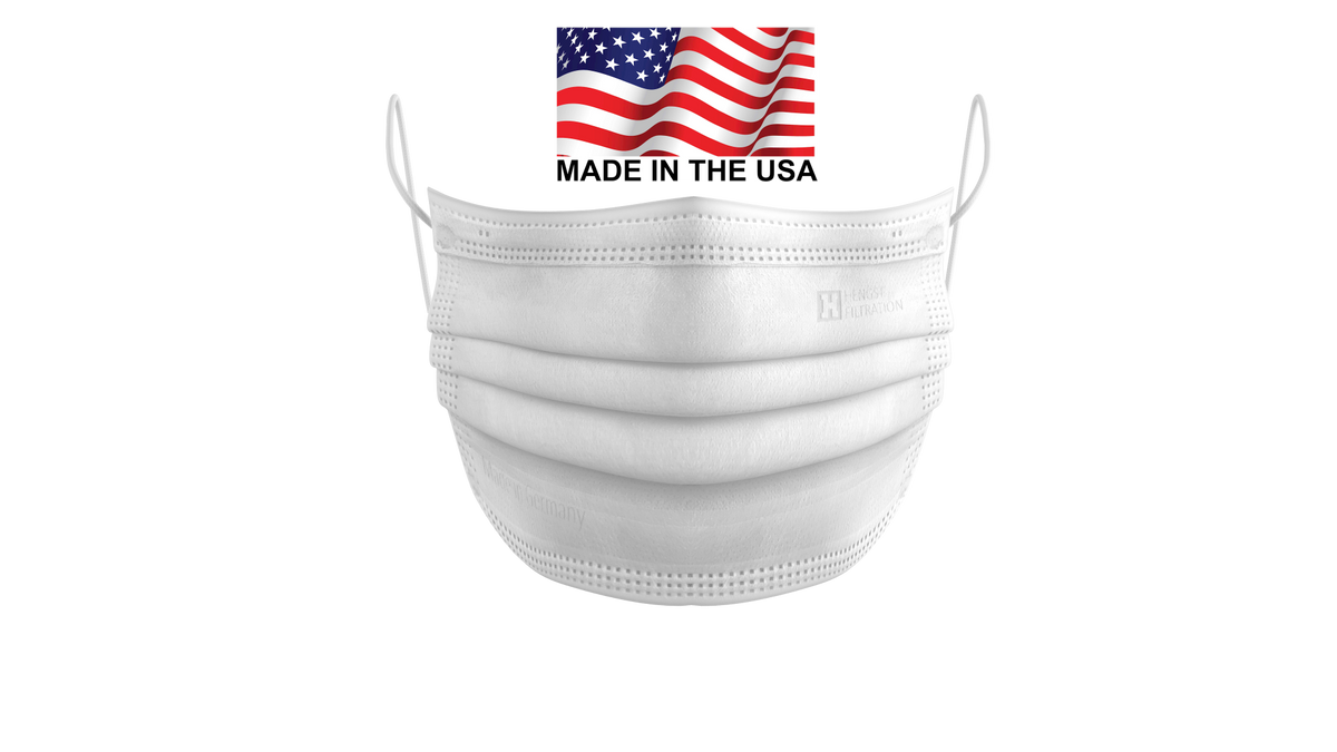 Mascarilla facial Hengst de 3 capas: estilo procedural, nivel 1 de ASTM (pendiente) (50 uds./caja)