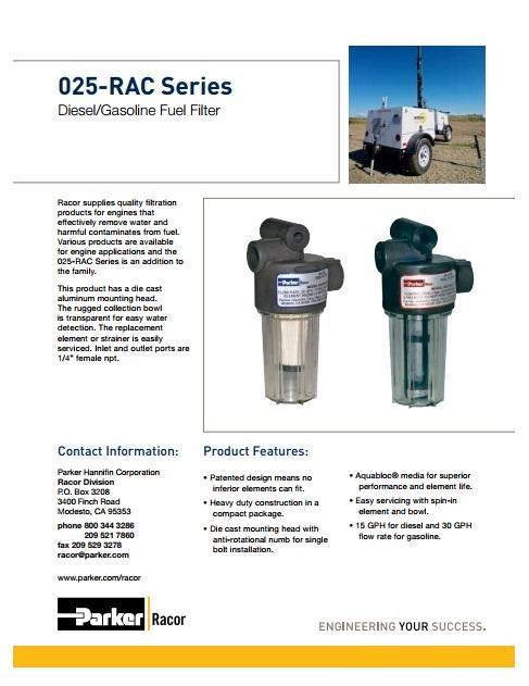 [025-RAC-10A]Racor GAS FF, 104 MICRON-1/2" NPT