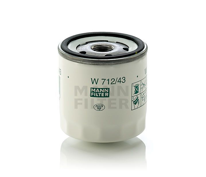 [W-712/43]Filtro de aceite europeo tipo spin-on Mann-Filter(SI - Camión pesado industrial y autobús/Fuera de carretera-Reemplaza W712/2)