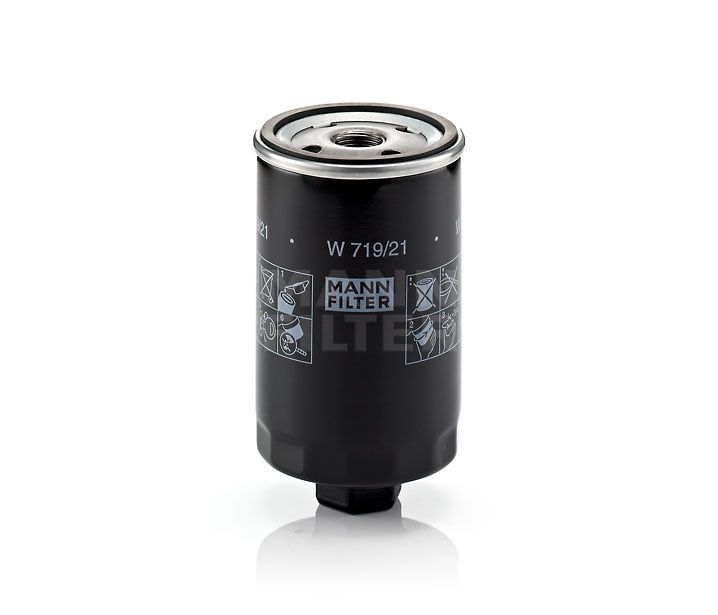 [W-719/21]Filtro de aceite europeo tipo spin-on Mann-Filter (VW para turismos y vehículos comerciales ligeros 037 115 561)