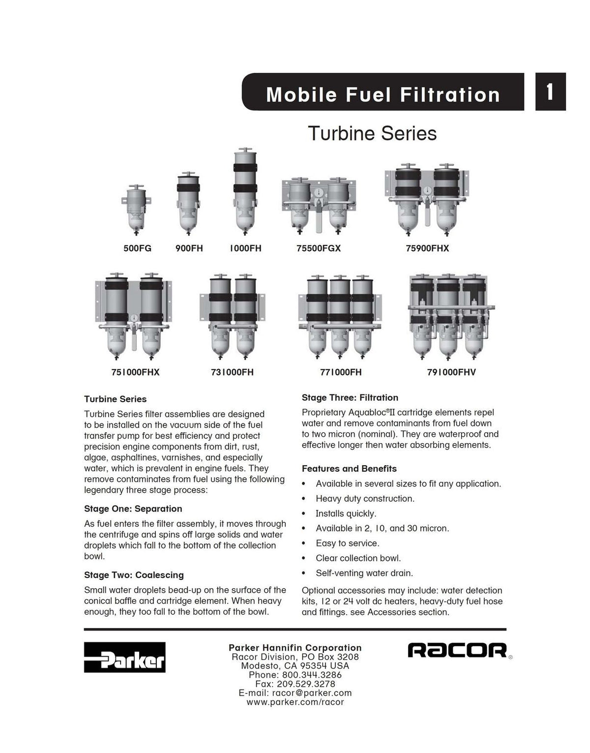 [1000FH32430]Parker Racor FUEL FILTER/WATER SEP-300W HTR
