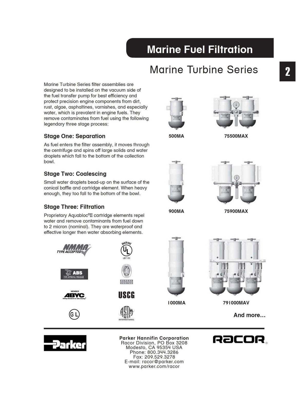 [1000MA30]Parker Racor FUEL FILTER-MARINE APPLICATION
