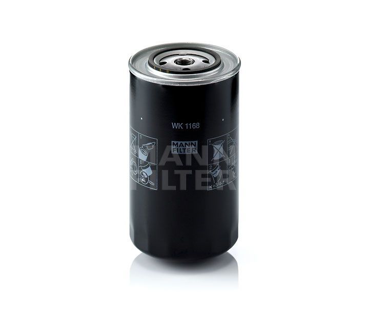 [WK-1168]Filtro de combustible europeo tipo spin-on Mann-Filter(SI - Camiones pesados industriales y Bus/Fuera de carretera )