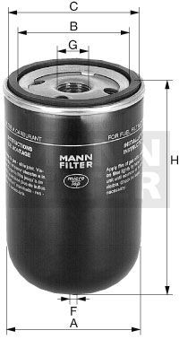 [WK-9165-X]Mann-Filter European Spin-on Fuel Filter(SI - Industrial Heavy truck and Bus/Off-Highway )