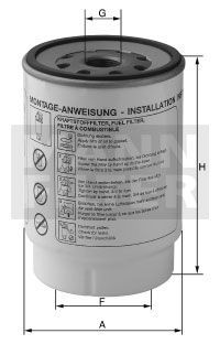 [WK-924/1-X]Mann-Filter European Spin-on Fuel Filter(SI - Industrial Heavy truck and Bus/Off-Highway )