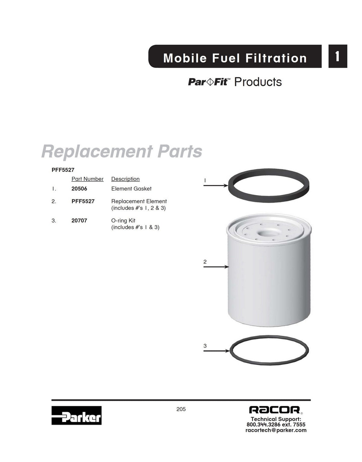 [20707]Racor GASKET/O-RING KIT-220/225