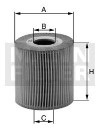 [HU-718/4-X]Elemento filtrante de aceite europeo Mann-Filter - Sin metal (Mercedes-Benz Automóvil de pasajeros y Camión ligero 000 180 22 09)