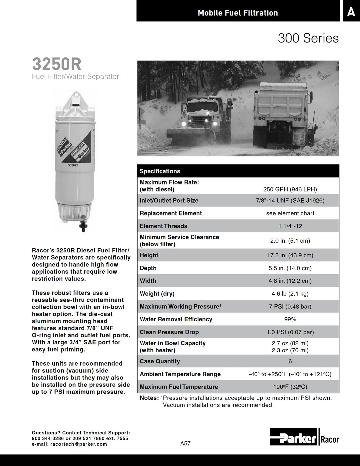 [3250R]Parker Racor FUEL FILTER/WATER SEPARATOR