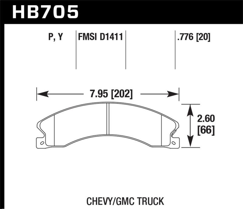 [HB705P.776]HAWK Super Duty Brake Pad Sets.Hawk Chevy/GMC Express/Silverado/Savana/Sierra 15/25/35/4500 SuperDuty Rear Street Brake Pads