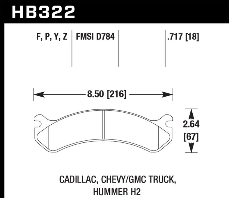 [HB322P.717]HAWK Super Duty Brake Pad Sets.Hawk Chevy / GMC Truck / Hummer Super Duty Street Front Brake Pads