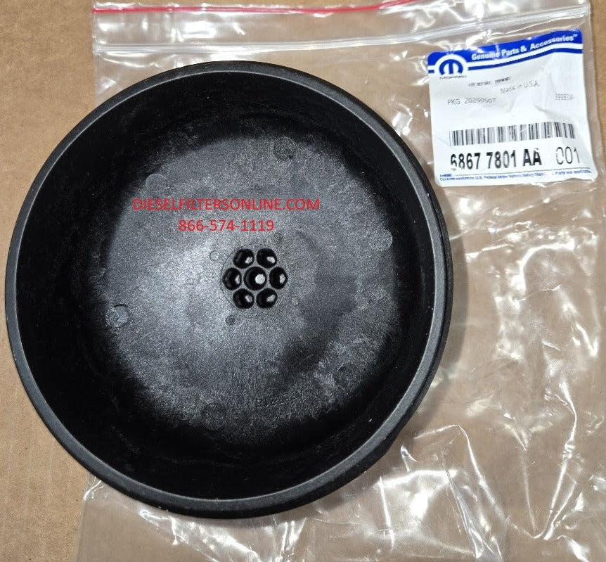 [68677801AA]Tapa genuina MOPAR para carcasa del filtro de combustible (1 de 2) 2025-2026 6.7L Cummins Ram 2500-5500