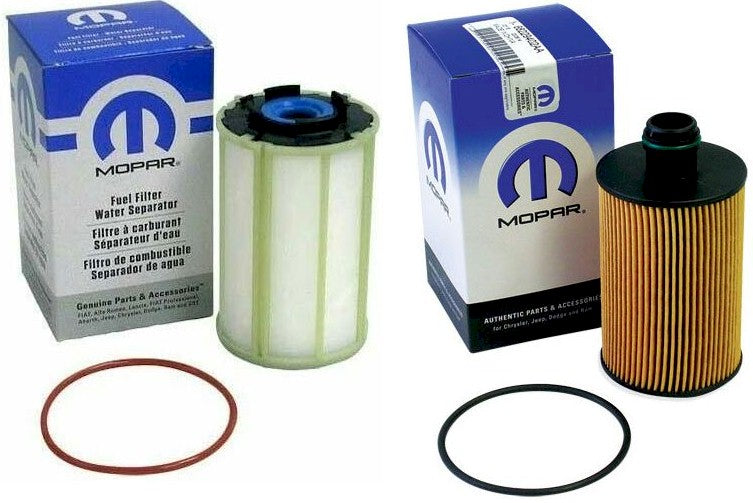 [68492616AA-68235275AB]Kit de filtros de aceite de motor y combustible Chrysler/Mopar/Ram. Ram 1500 3.0L v6 Eco diesel 2013-19.