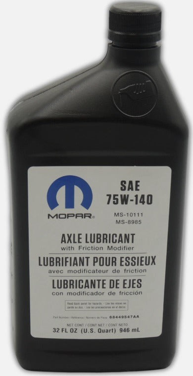 [68449547AA]2019-2026 Ram 3500 Lubricante sintético para eje SAE 75w-140 OEM Mopar de un cuarto de galón