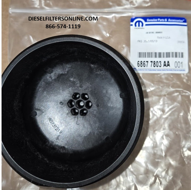 [68677803AA]Tapa genuina MOPAR para carcasa del filtro de combustible (1 de 2) 2025-2026 6.7L Cummins Ram 2500-5500
