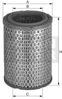 [C-16-162/1]Elemento de filtro de aire europeo Mann-Filter (Mercedes-Benz Off-Highway 001 094 86 04)