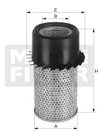 [C-16-190/4]Elemento de filtro de aire europeo Mann-Filter(SI - Camiones pesados industriales y autobuses/Fuera de carretera )