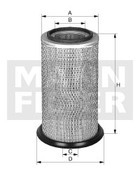 [C-19-280]Elemento de filtro de aire europeo Mann-Filter(SI - Camiones pesados industriales y autobuses/maquinaria fuera de carretera )