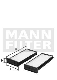 [CU-1930-2]Filtro de cabina europeo Mann-Filter(SI - Camión pesado industrial y Autobús/Fuera de carretera )