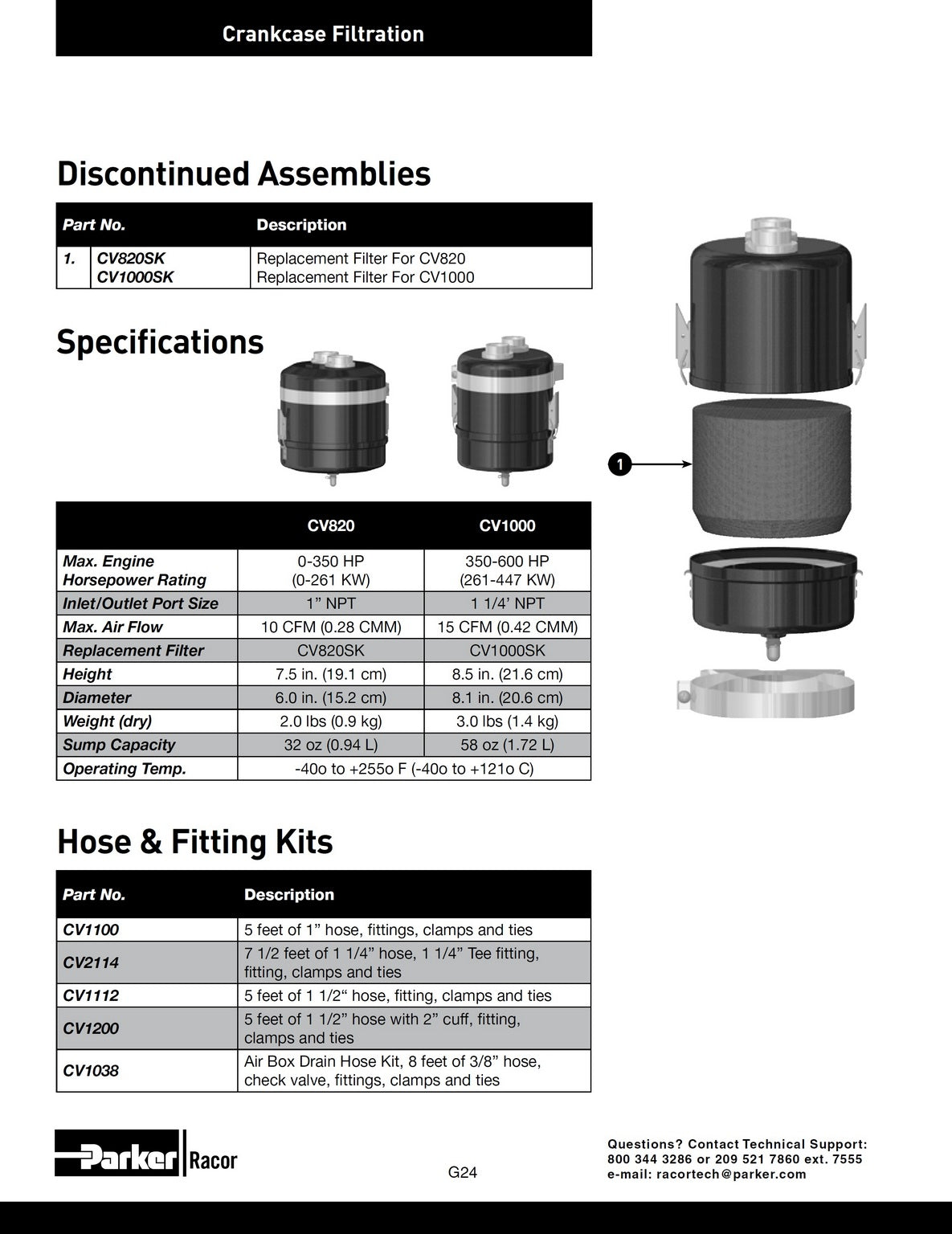 [CV820SK]Parker Racor CV820 SERVICE ELEMENT