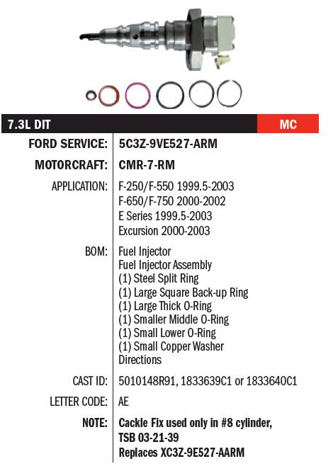 [CM8RM(5C3Z9VE527BRM)] Inyectores de combustible Motorcraft/Ford para Ford 7.3L Diesel serie F+E 1999-2003