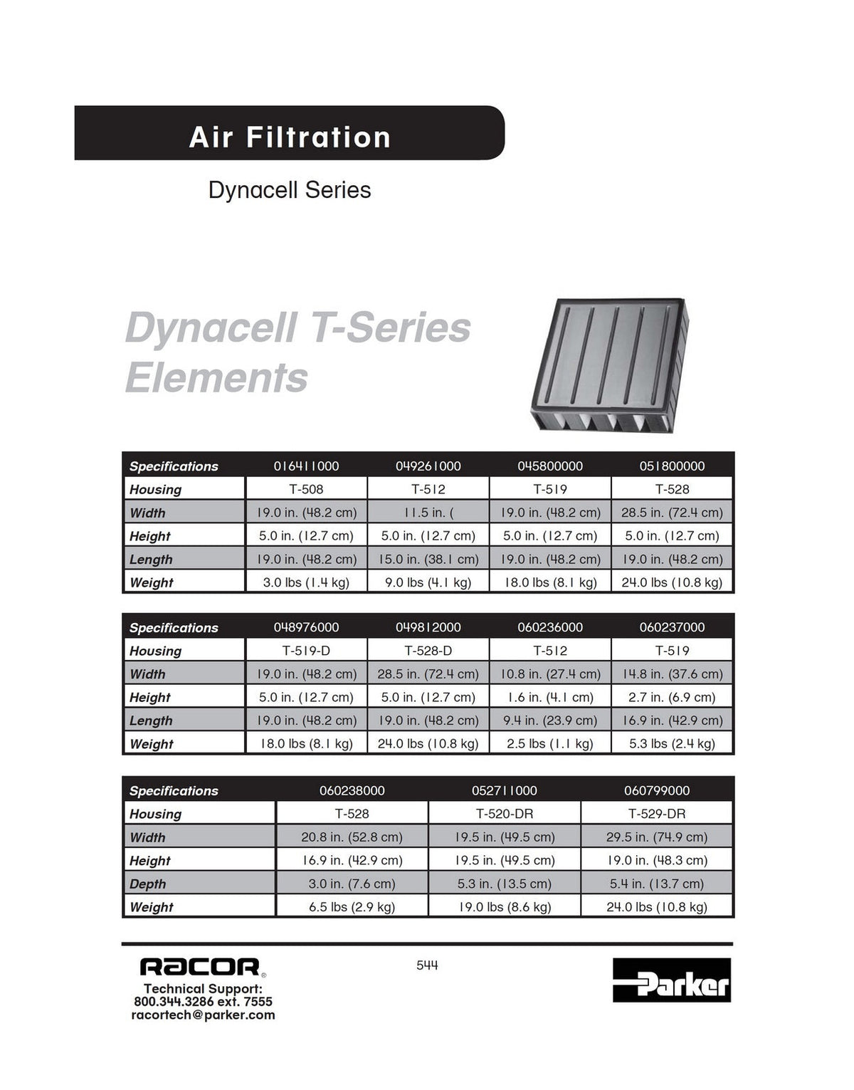 [060799000]Elemento DYNACELL Parker Racor T-529-DR