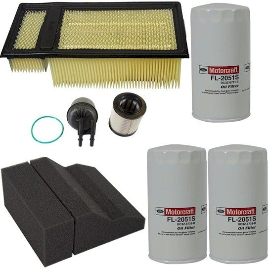 [fd-4615/FA2112/FL2124S(x3)/FA1909]2011-2016 Ford 6.7 litros Powerstroke turbo diésel filtro de combustible/agua, aire, pre-aire y aceite Motorcraft.