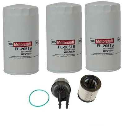 [fl-2124S(x3)/FD4615]Kit de filtros de aceite y combustible Motorcraft para Ford 6.7 litros turbo diésel.