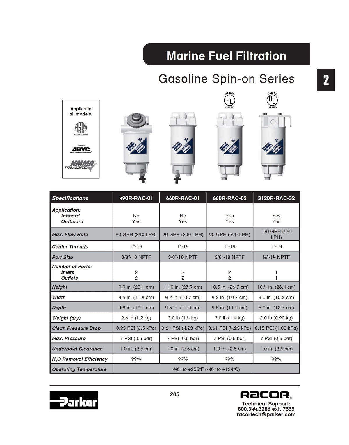 [3120R-RAC-32]Racor MARINE FF/WS ASSEMBLY