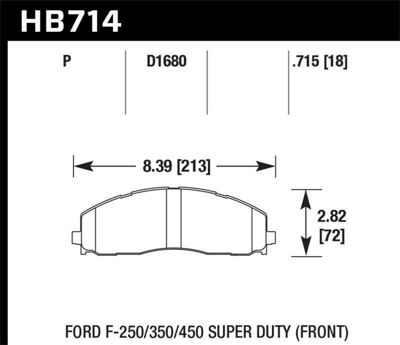 [HB714P.715]HAWK Super Duty Brake Pad Sets.Hawk 2015 Ford F-250/350/450 Super Duty Front Brake Pads