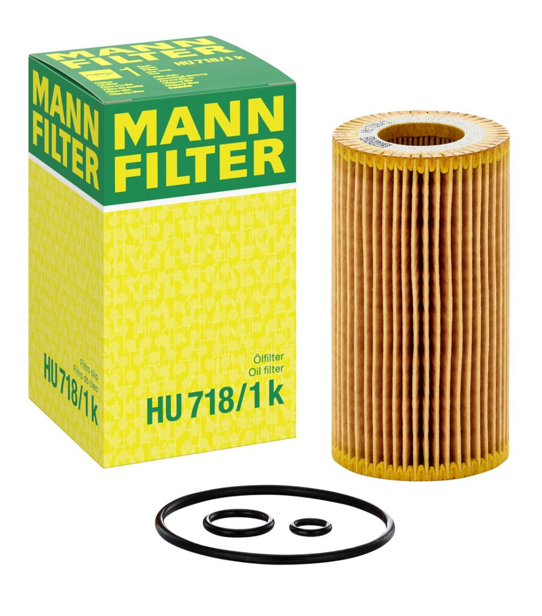 [HU-718/1-K]Elemento filtrante de aceite europeo Mann-Filter - Sin metal(1121800009,05086301aa,a0011849425,a1121840025,a6111800009)