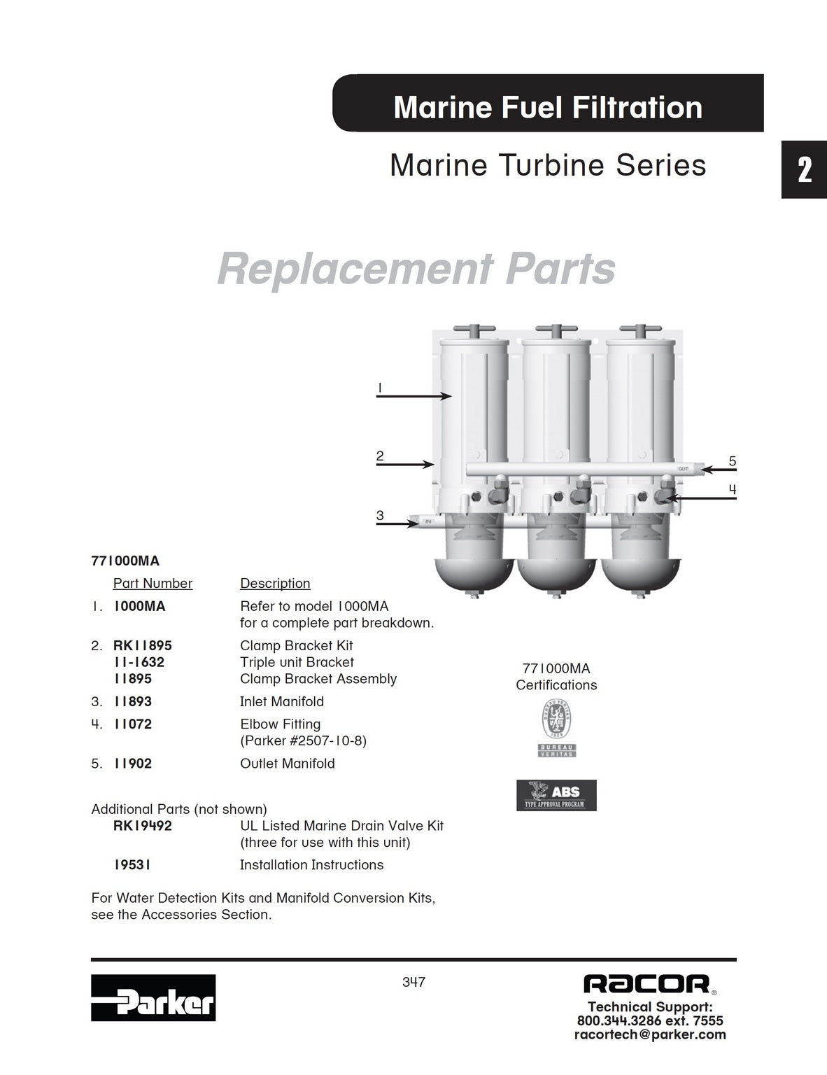 [771000MAM30]Racor FF/WS ASSEMBLY- MARINE