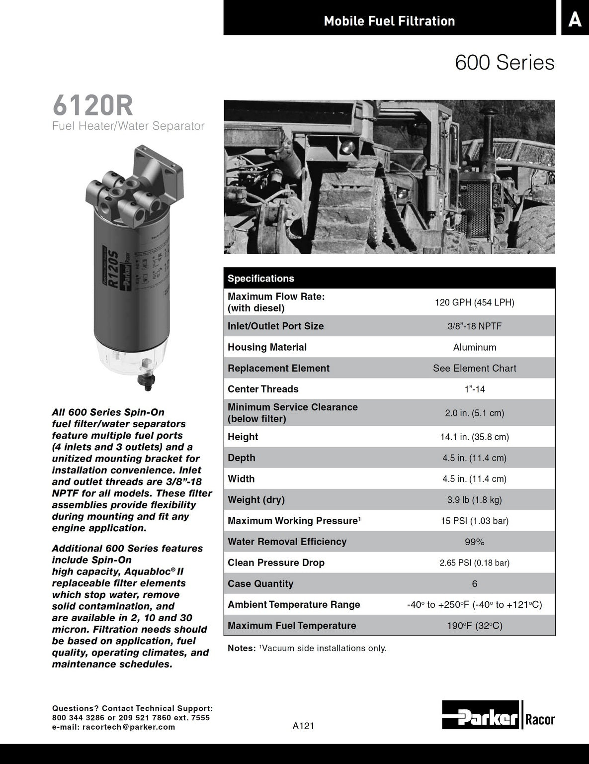 [RK-22270]Parker Racor KIT- HEAD ASSEMBLY-6120 SERIES