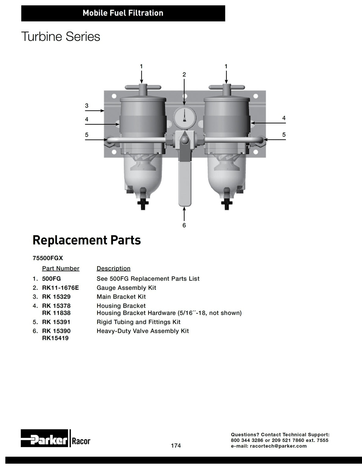 [RK15419]Kit de reparación de válvula Parker Racor Racor 500FG