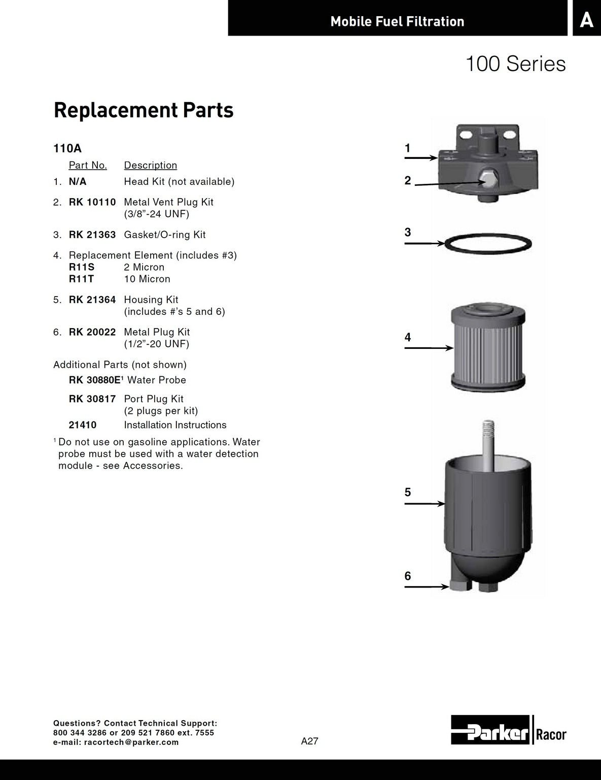 [RK-21363]Parker Racor KIT-REP. GASKET 110A