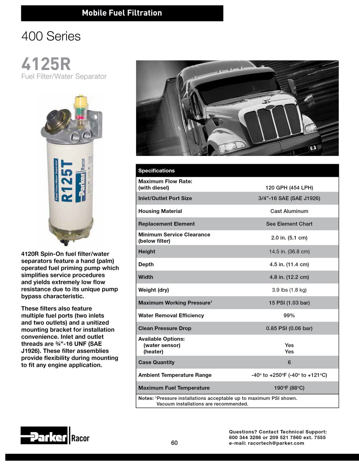[4120R30]Parker Racor FUEL FILTER/WATER SEPARATOR ASSEMBLY