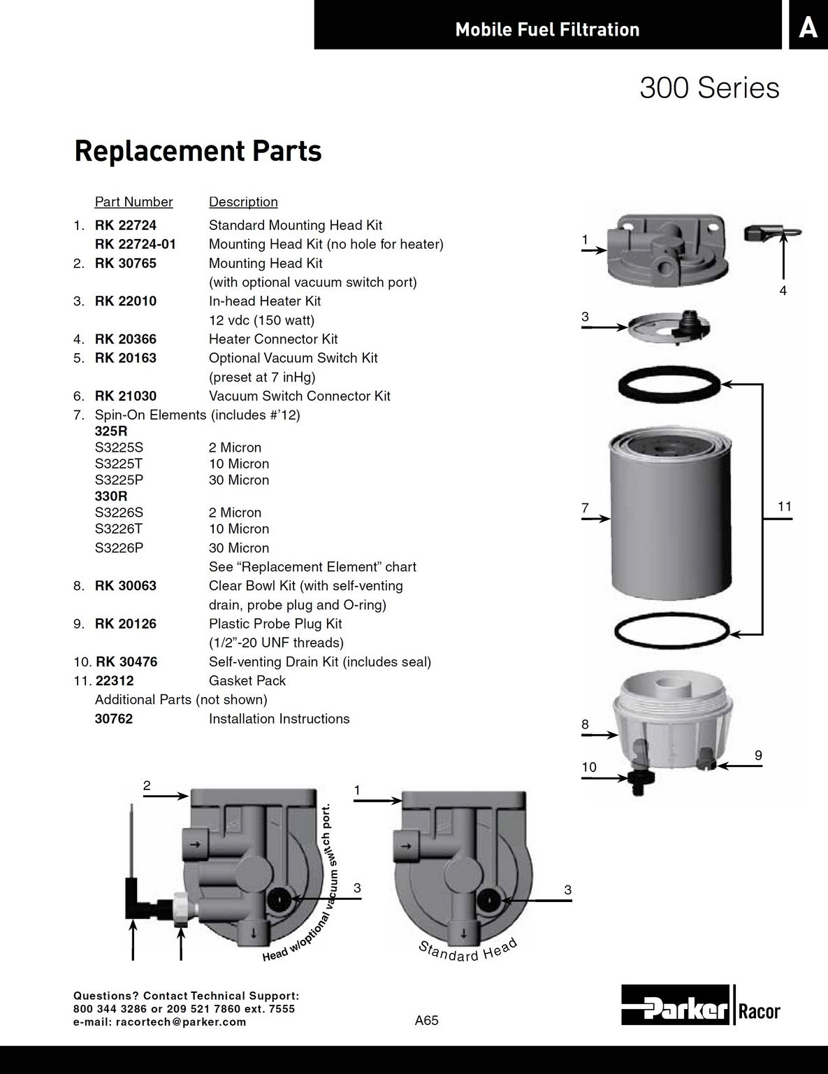 [RK-22010]Racor kit-heater repl.12vdc midseres