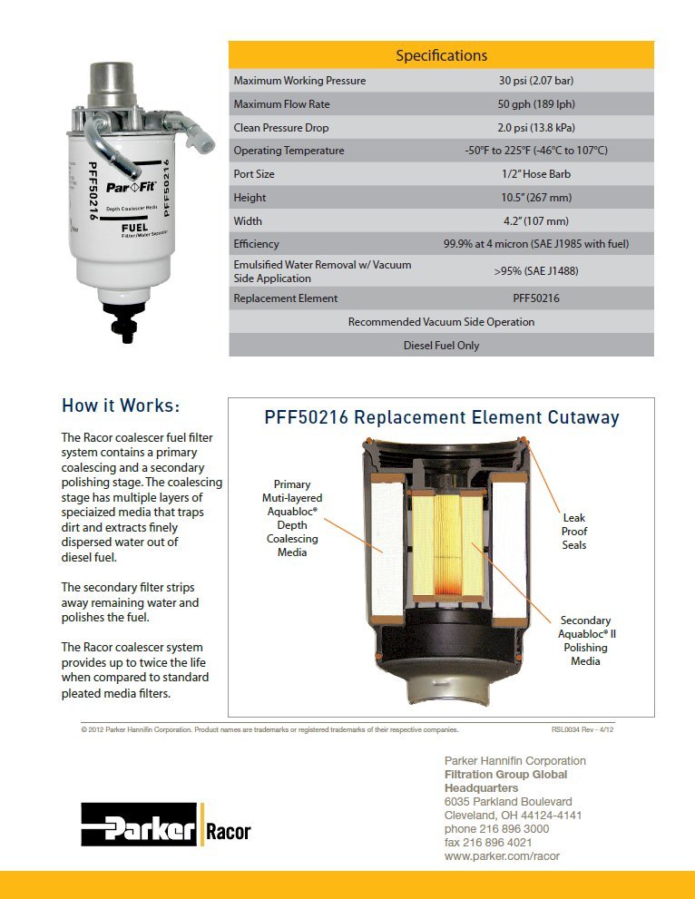 [PFF4245R2-03]Racor FF/WS ASSEMBLY- NON-HEATED