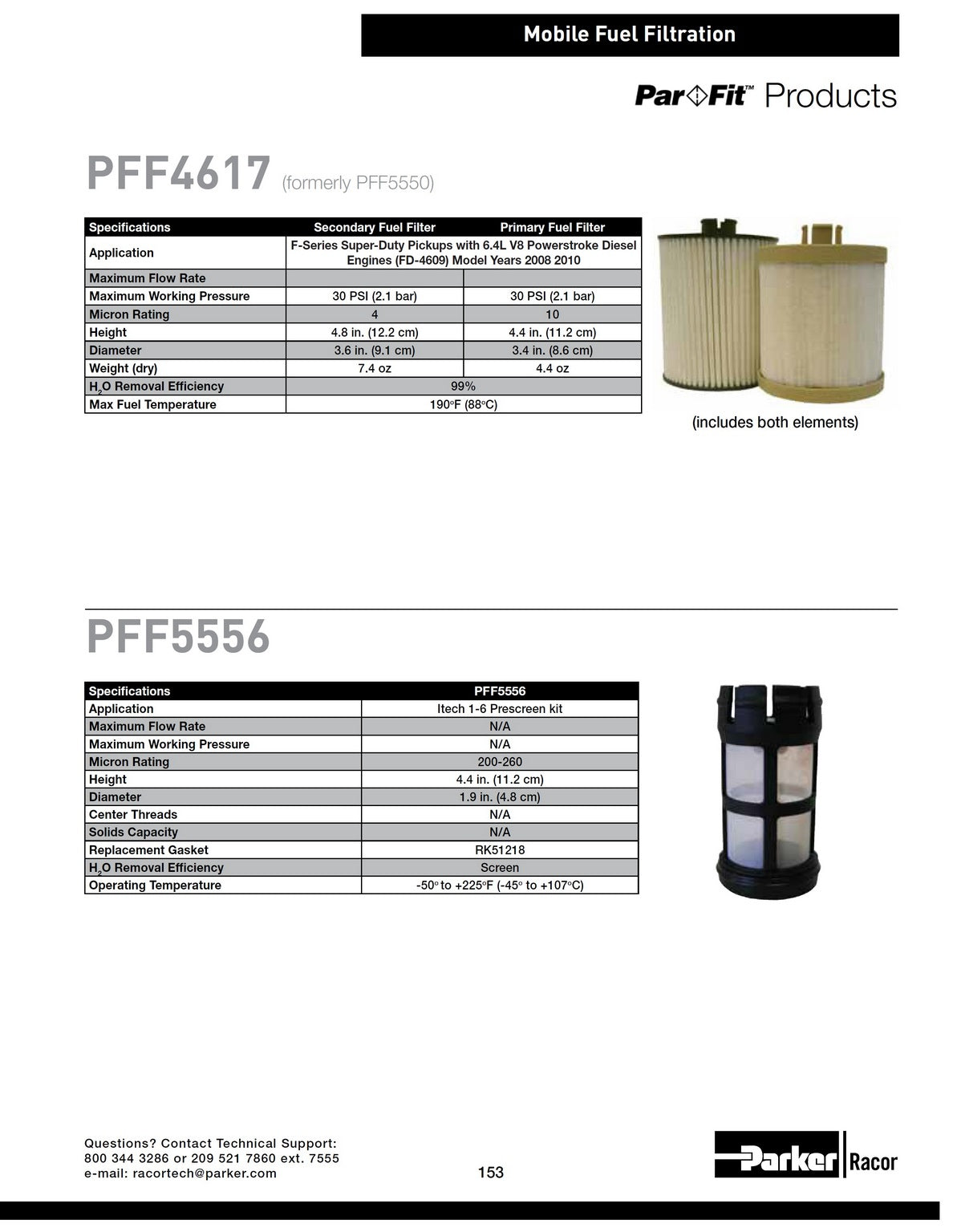 [PFF4617]Kit de filtro de combustible diésel Parker Racor para Ford 6.4L Powerstroke.
