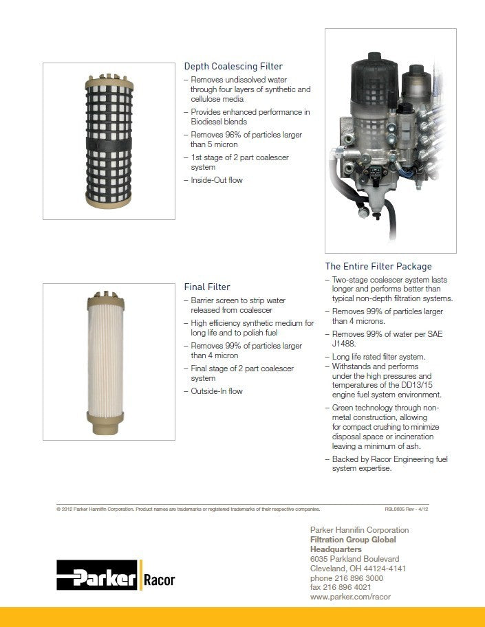 [PFF67555A]Racor 2008-12 dd13 and dd15 engine fleet pack kit: no prescreen