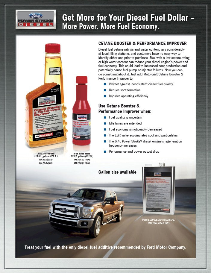 [PM-22-A] Potenciador de cetano y mejorador de rendimiento para diésel Motorcraft(om22a)