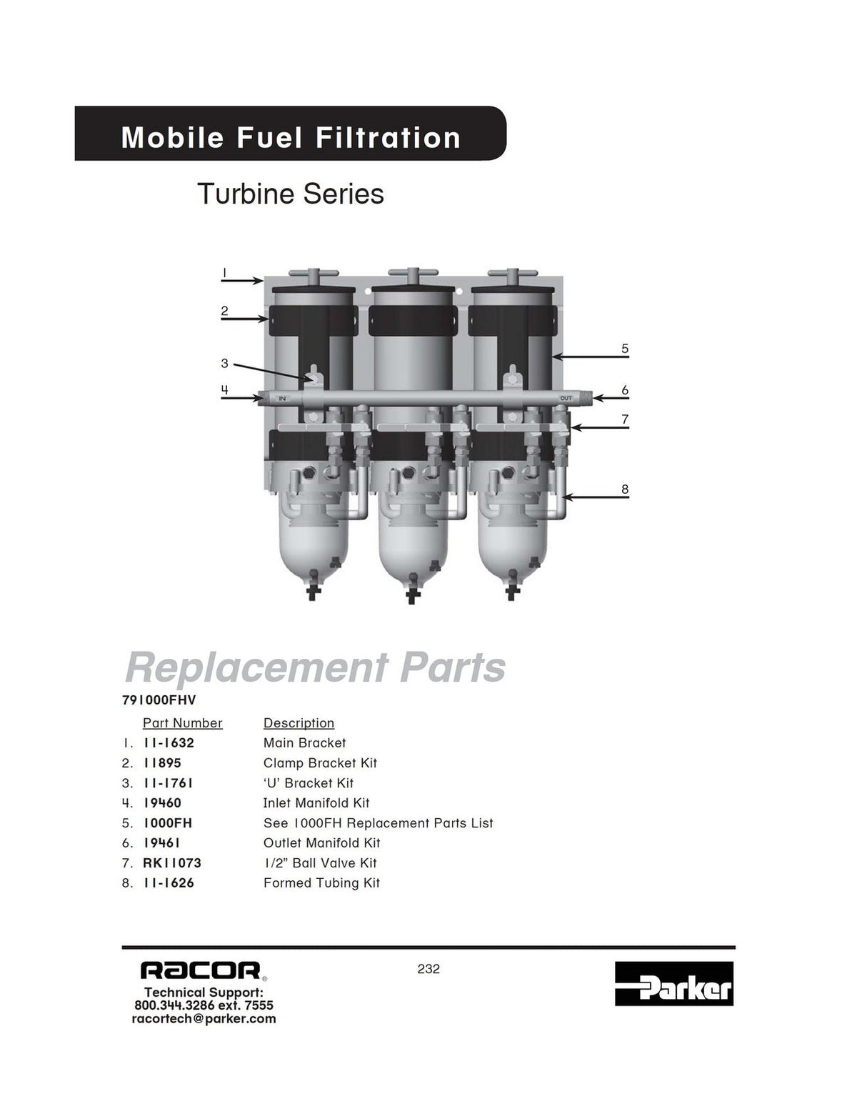 [RK-11073]Parker Racor KIT-REPL. BALL VALVE 1/2 NPT