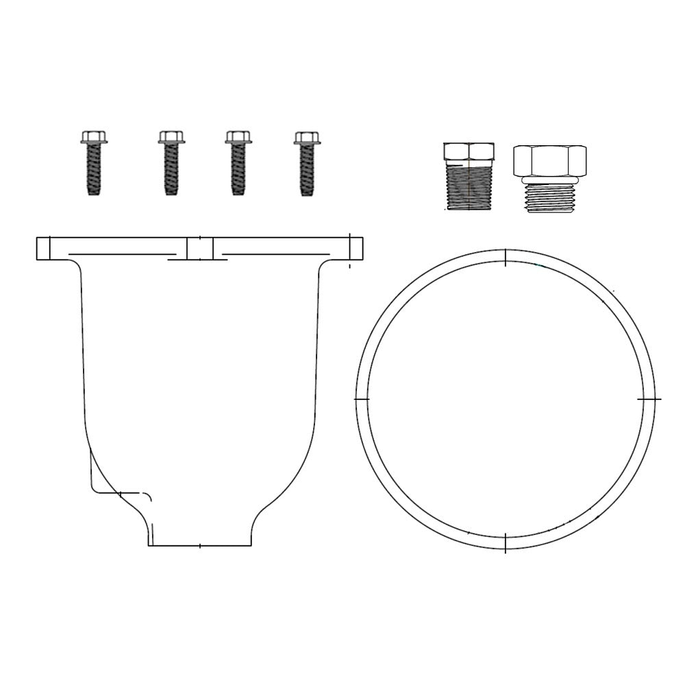 [RK-15301-02]Kit de repuesto Racor REPL- 500 CUENCO METÁLICO (Blanco)