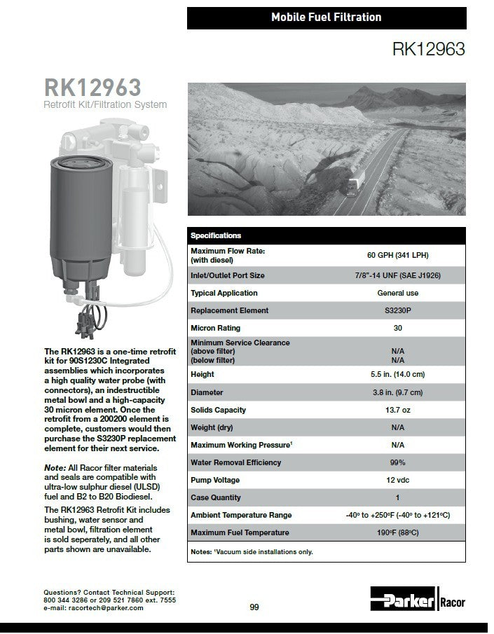 [RK-12963]Parker Racor INTEGRATED RETROFIT KIT