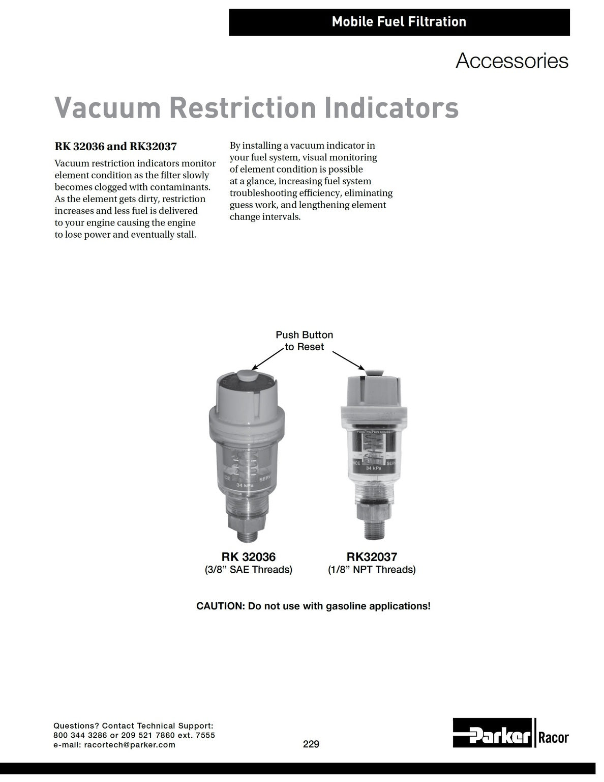 [RK-32036]Racor KIT DE REPUESTO- INDICADOR DE VACÍO