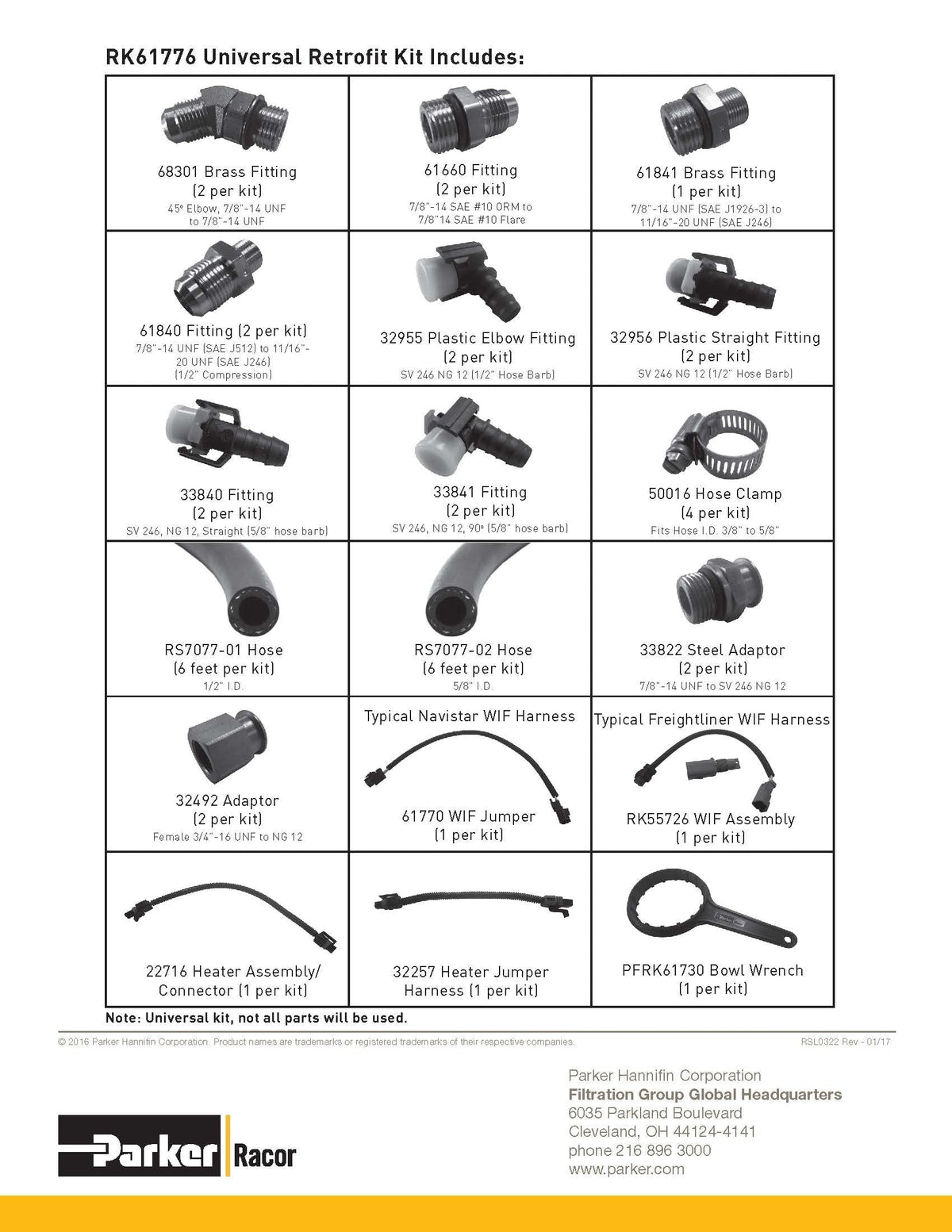 [RK61776]Kit universal de adaptación de montaje en bastidor Racor GreenMAX