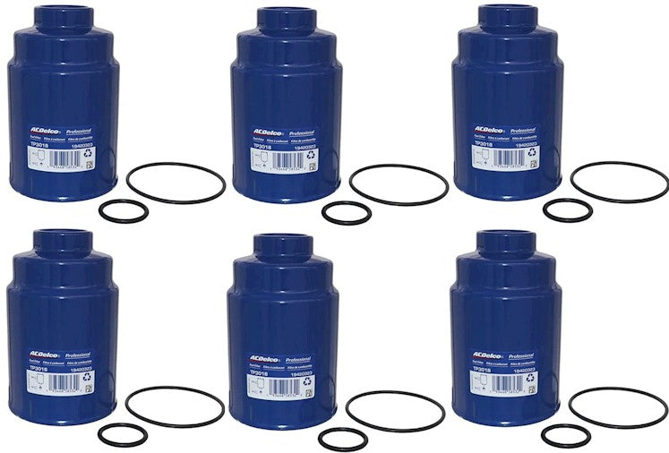 [TP-3018(19431541)]2001-2016 Chevy/Gmc 6.6 liter Duramax diesel Ac Delco fuel filters-6 pack