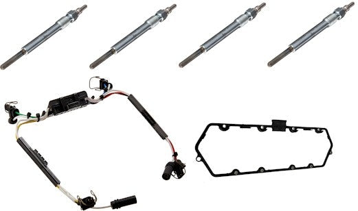 [F81Z-6584-AA--CM4884--ZD30(x4)] Bujías de precalentamiento, arnés de cables y juntas de tapa de válvulas para Ford/Motorcraft Ford 7.3L Powerstroke diésel