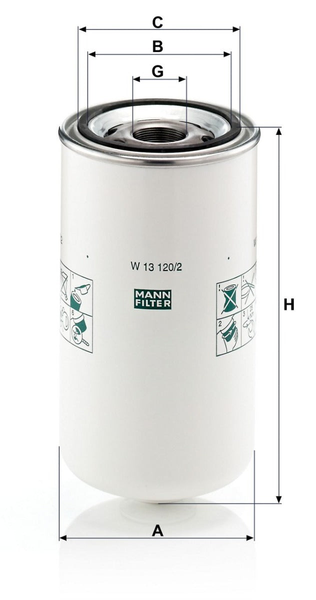 [W-13-120/2]Mann and Hummel Oil Filter(B7182)