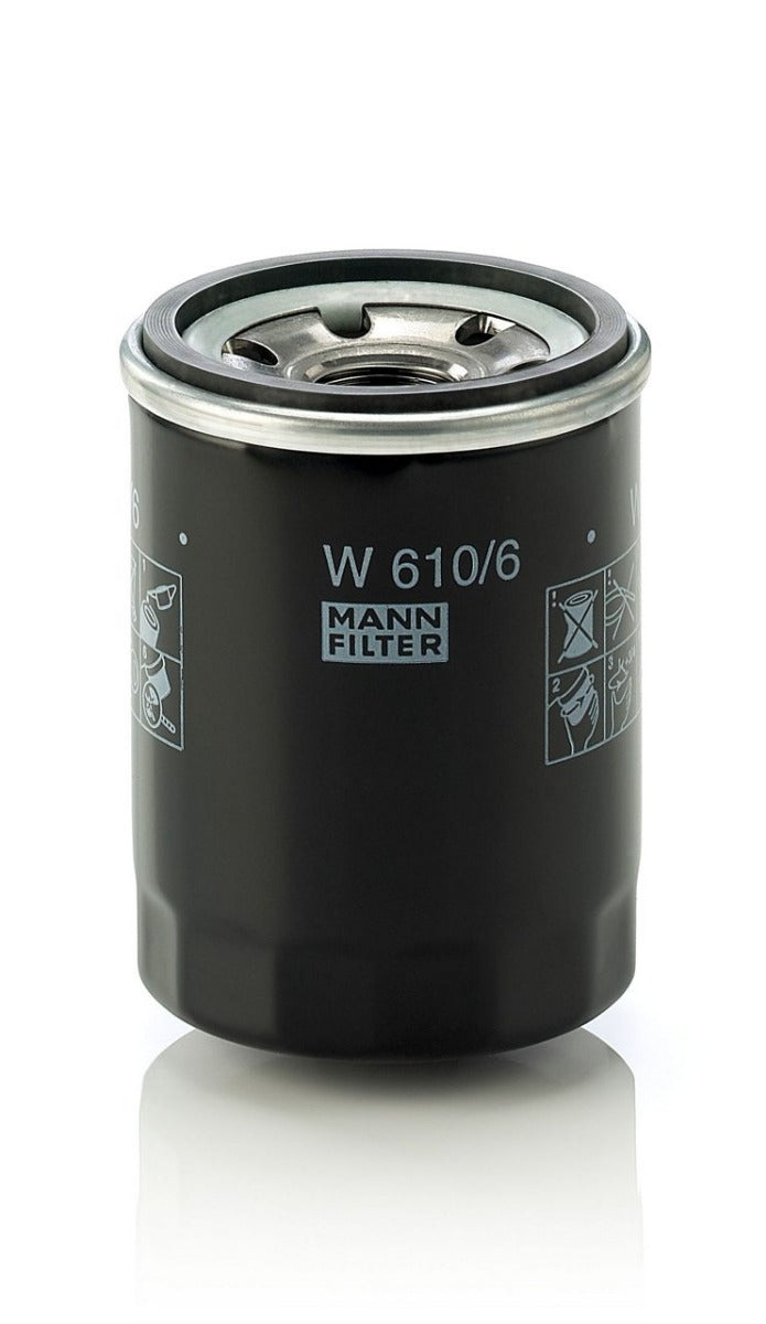 [W-610/6]Mann-Filter European Spin-on Oil Filter(Mercruiser 35-8M0065104, 35-8M0162830, 35-8M0162829, Sierra Marine 18-7914, Komatsu YM1-291-5035151, Volvo 11715849, 30866266, Bobcat 103887901CC, 6671057, 5002644, John Deere M801002, Yanmar  3TN75, Honda)