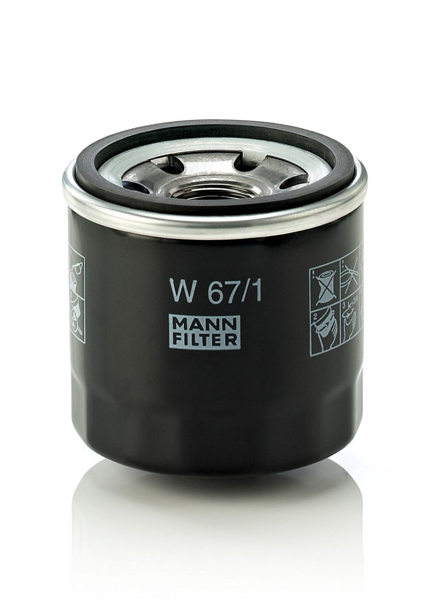 [W-67/1]Mann-Filter European Spin-on Oil Filter(Ingersoll Rand 22226351, 54477096, 54647680, 58966706, 59406074 / John Deere MIA11714, TY22045, M806418, TY26277, M801209, TY26276, Yamaha 5GH-13440-00-00, 5GH-13440-10-00,  5GH-13440-30-00,  5GH-13440-70-0)